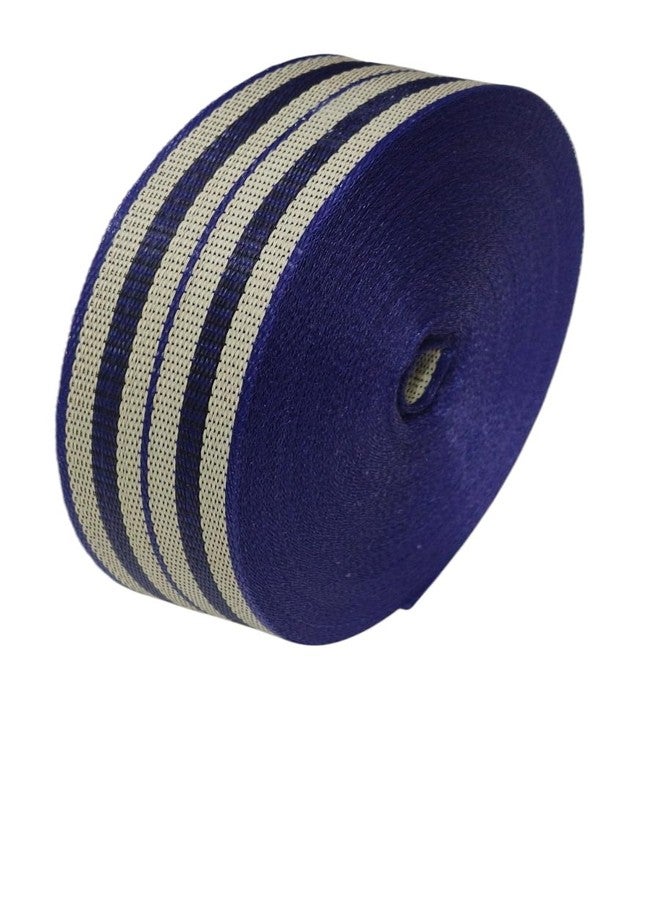 DHSVS Nylon Niwar Narrow Woven Fabric Niwar Patta Roll Tapes of Nylon for Bags, Chair, Home Textile, Shoes, Folding khat, Handicraft (2-Inch & 80 Meter) - Blue - Image 1